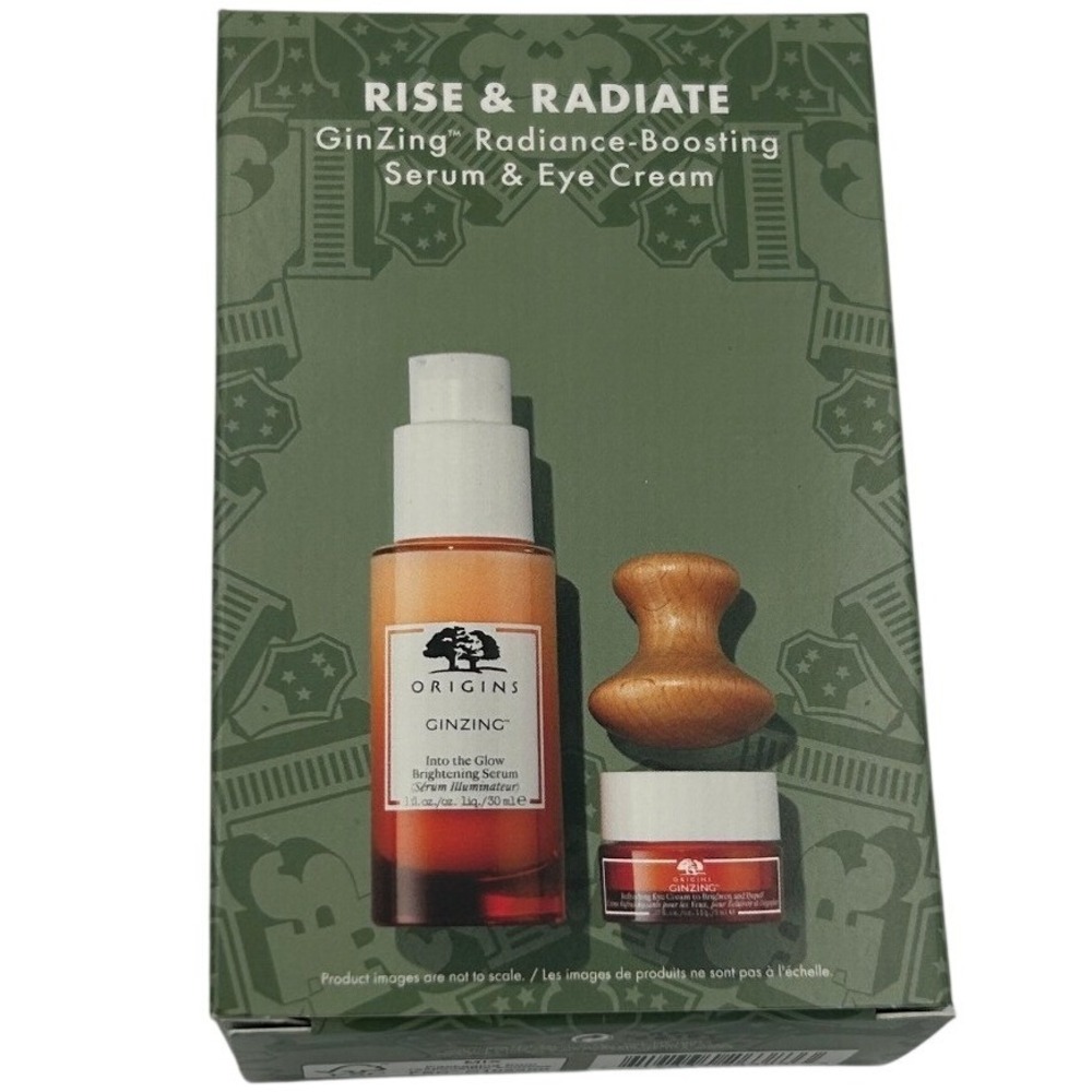 Origins GinZing Rise Radiate Set Women OS Orange Serum Eye Cream New